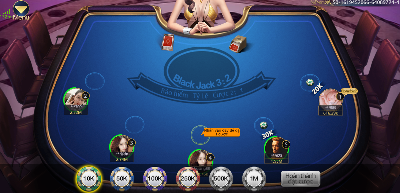 Đặt cược tại Blackjack