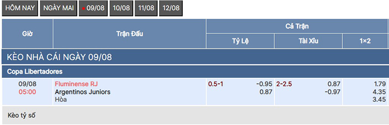 Fluminense vs Argentinos
