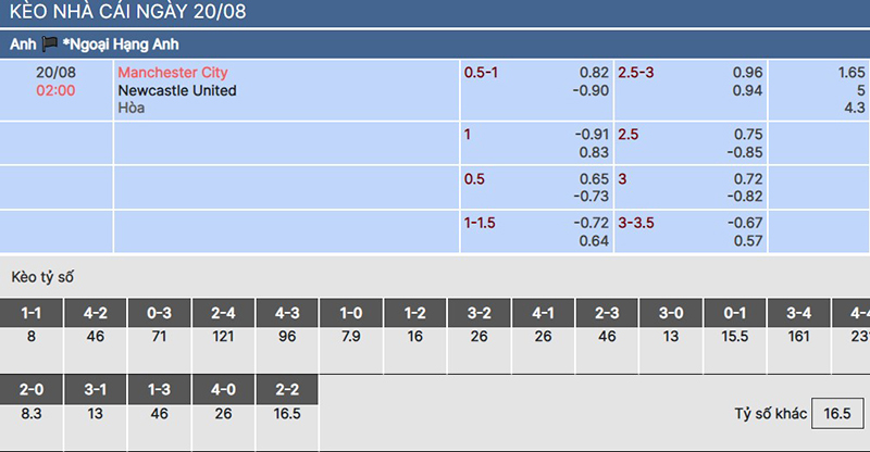 Man City vs Newcastle